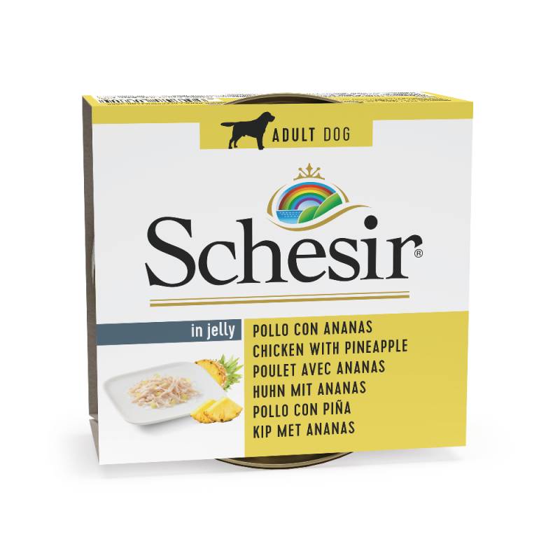 Sparpaket Schesir 24 x 150 g - Huhn mit Ananas von Schesir