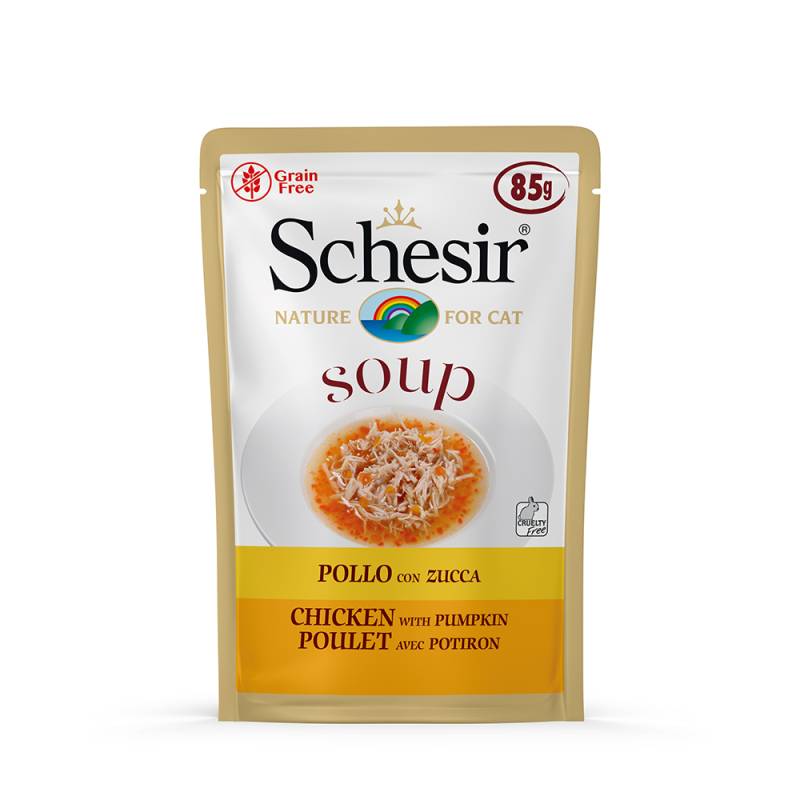 Sparpaket Schesir Cat Soup 24 x 85 g - Huhn mit Kürbis von Schesir