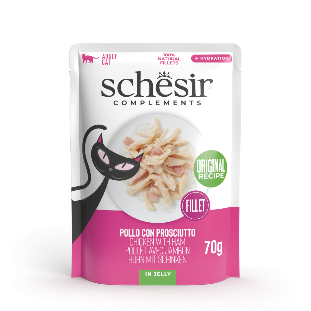 Sparpaket Schesir Complements Filet in Gelee 24 x 70 g - Huhn mit Schinken Sparpaket Schesir Complements Filet in Gelee 24 x 70 g - Huhn mit Schinken von Schesir