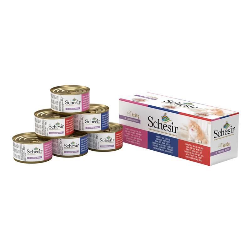 Sparpaket Schesir Natural mit Reis 24 x 85 g - Mix (3 Sorten) von Schesir