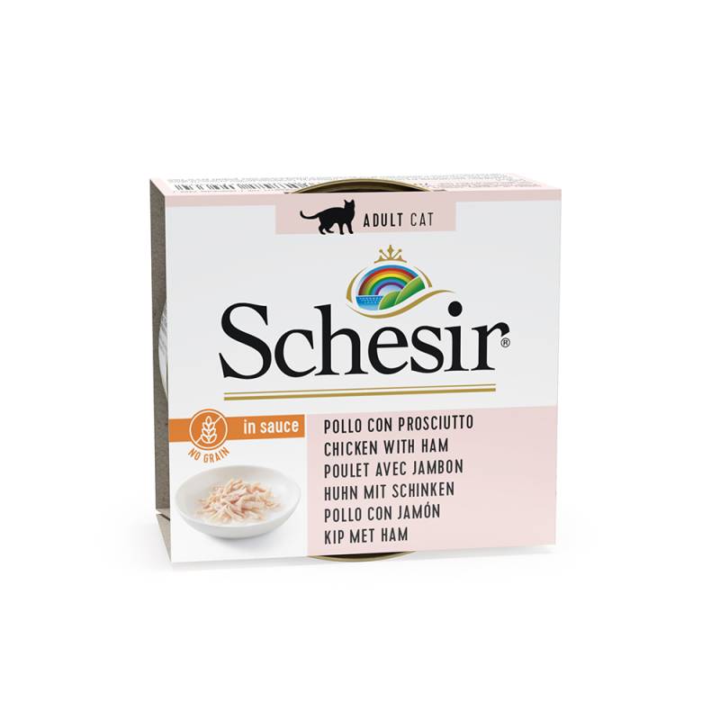 Sparpaket Schesir Natural in Sauce 24 x 70 g - Huhn mit Schinken von Schesir