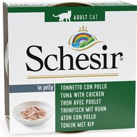 Sparpaket Schesir in Gelee 24 x 85 g - Thunfisch mit Hühnerfilet von Schesir