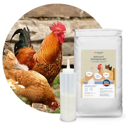 Schicker Mineral Hüfisan Hygiene-Kombi 10 kg, Puder aus feinstem Diabas Urgesteinsmehl bekämpft natürlich Milben & Schädlinge, für Stall & Gehege, für Hühner, Wachteln, Enten, o.Ä. von Schicker Mineral