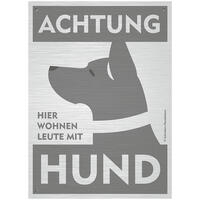 Warnschild [Motiv 3: Kurzhaar, Stehohr - Grau] von Schilderhund