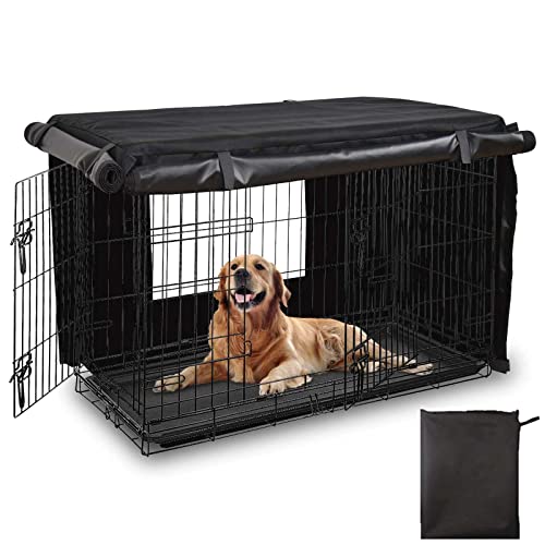 Hundekäfig Abdeckung, Multifunktionaler Lichtdichter Abdeckung Hundekäfig, 420D Oxford Stoffmaterial, Langlebiger Wasserdichter Und Winddichter Dog Cage Abdeckung (Ohne Hundekäfig) (107 X 71 X 76cm) von Schleuder