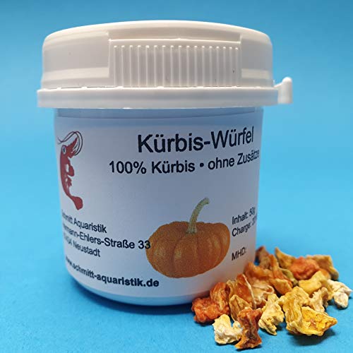 50g Futter Sticks für Garnelen in Schraubdose / 15 Sorten verfügbar/Welse, Krebse, Schnecken (Kürbiswürfel) von Schmitt Aquaristik