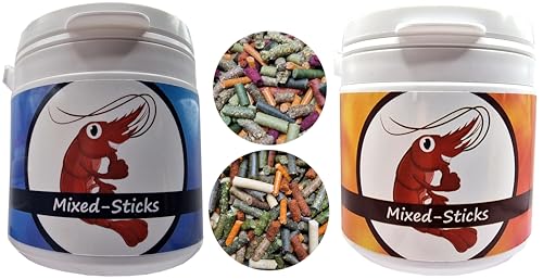 Futter-Sticks Super-Mix / 2x120g = 240g Futter Sticks gemischt / 12 Sorten/für Garnelen, Krebse, Welse und Schnecken von Schmitt Aquaristik