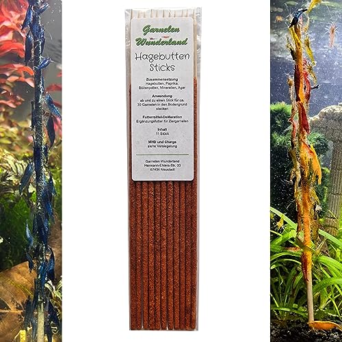 Garnelen Wunderland Shrimp Sticks Hagebutte 11 Stück/Lollies Lutscher Futter von Schmitt Aquaristik