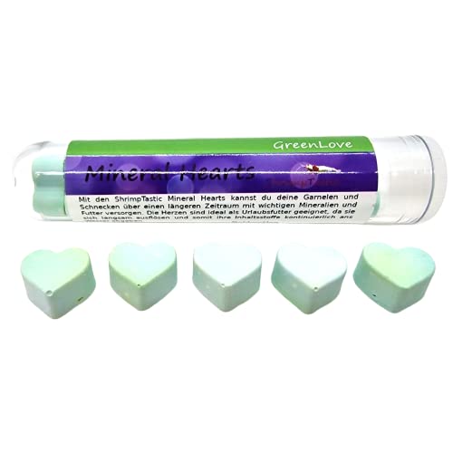 Schmitt Aquaristik Mineral Hearts Green Love / 10 Stück / Garnelen Mineralien Aufbereiter Schnecken Futter von Schmitt Aquaristik