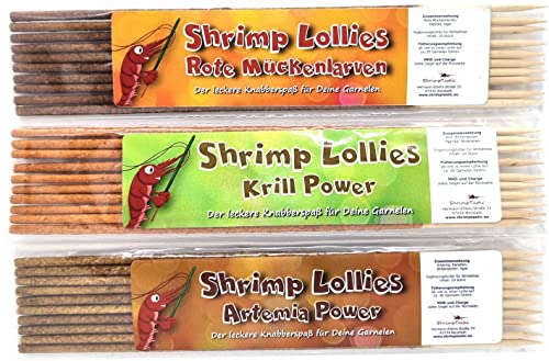 Shrimp Lollies Proteine Set / 3x10 Stück = 30 Stück/Garnelen Lutscher Stangen Energy von Schmitt Aquaristik