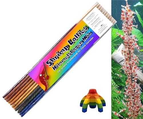 Shrimp Lollies HimmelsbogenMix + Halter/Futter Garnelen Lollies Lutscher Sticks Stangen von Schmitt Aquaristik