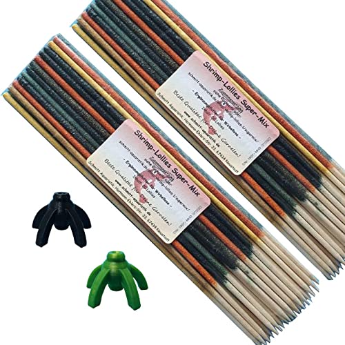 Schmitt Aquaristik Shrimp-Lollies Super-Mix 2x55er-Pack (11x10 Lollies = 110 Stück) + Zwei Halter von Schmitt Aquaristik