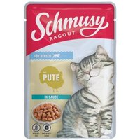 Schmusy Ragout Nassfutter Kitten in Sauce Pute 44x100 g von Schmusy