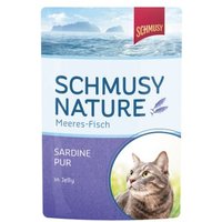 Schmusy Nature Meeres-Frisch Nassfutter Katze Adult in Gelee Sardine pur 96x100 g von Schmusy