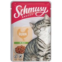 Schmusy Ragout Nassfutter Katze Adult in Gelee Huhn 22x100 g von Schmusy