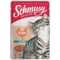 Schmusy Ragout Nassfutter Katze Adult in Sauce Huhn 44x100 g von Schmusy