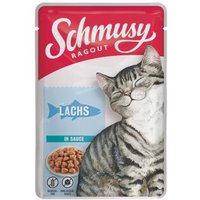 Schmusy Ragout Nassfutter Katze Adult in Sauce Lachs 44x100 g von Schmusy