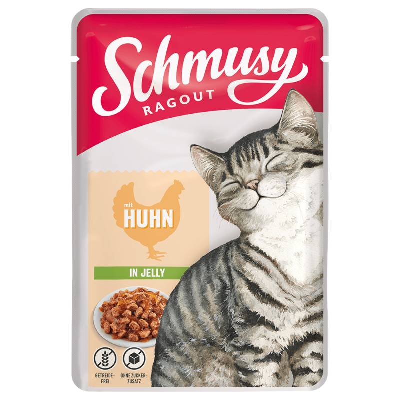 Schmusy Ragout in Jelly 22 x 100 g - Huhn von Schmusy