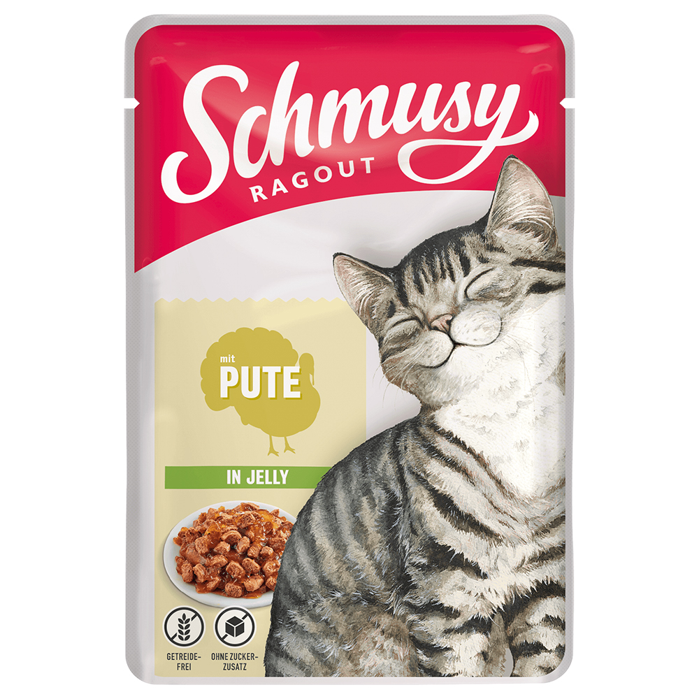 Schmusy Ragout in Jelly 22 x 100 g - Pute von Schmusy