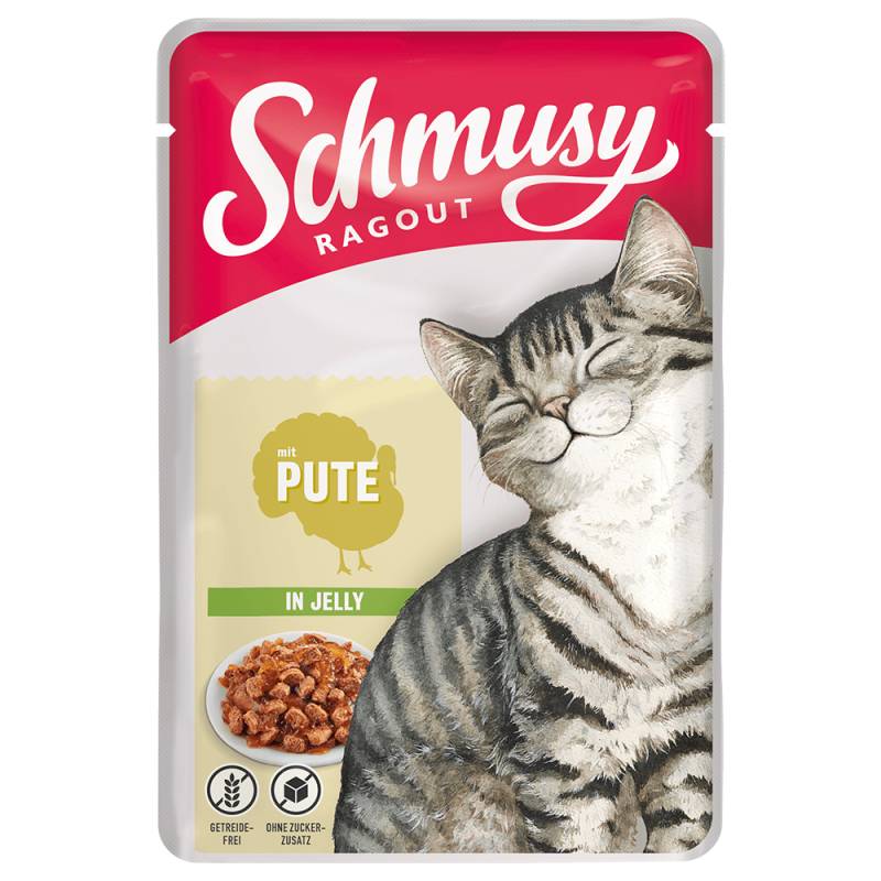 Schmusy Ragout in Jelly 22 x 100 g - Pute von Schmusy