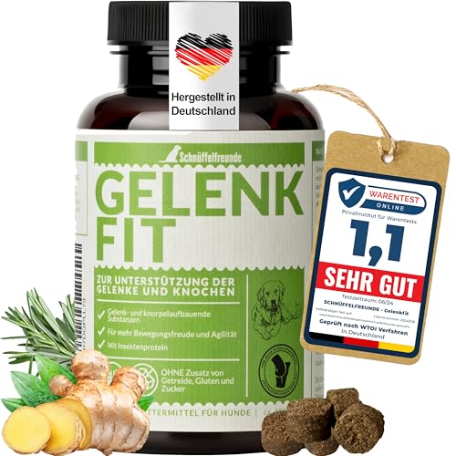 Schnüffelfreunde Gelenk Fit I Natürliche Gelenktabletten für Hunde zur Unterstützung der Knochen und Gelenke I Mit MSM, Weidenrinde und Kurkuma (150g - ca. 180 Stück) von Schnüffelfreunde