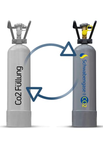 Schwabengase FÜLLUNG für Co2 Flasche 2kg - Wiederbefüllen - Vorrats Kohlensäure Zylinder tauschen, frisch befüllt, Kohlensäureflasche für Aquarien und Zapfanlagen von Schwabengase