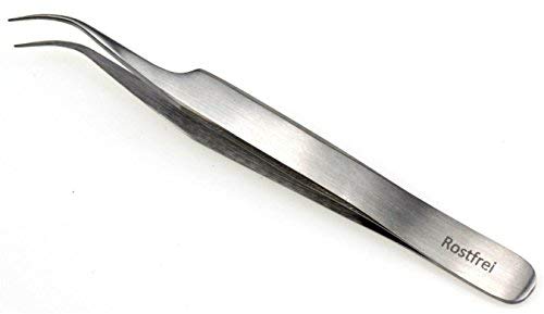 Schwertkrone Gebogene Pinzette Zeckenpinzette Uhrmacherpinzette Splitterpinzette gebogen 11,5 cm Pinzette spitz Für Modellbau von Schwertkrone