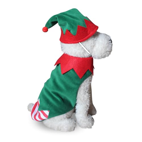 Scnvsi Mehrere Arten Weihnachten Halloween Haustierkostüm mit Hutset Katze Hunde Pullover Warm halten Overall für Haustier Cosplay Party von Scnvsi