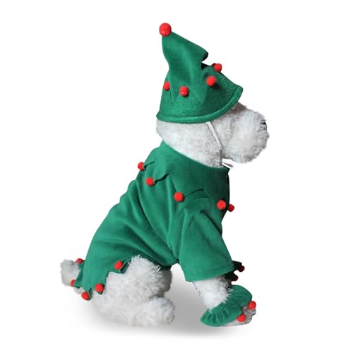 Scnvsi Mehrere Arten Weihnachten Halloween Haustierkostüm mit Hutset Katze Hunde Pullover Warm halten Overall für Haustier Cosplay Party von Scnvsi