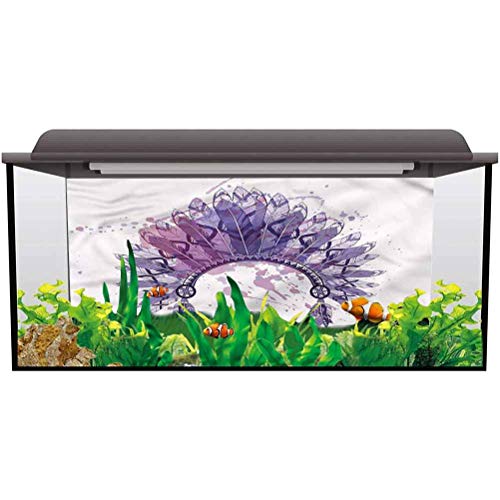 ScottDecor Dekorative Bilder für Aquarien, Stammes-, Indianer-Folk-Stil, einseitig, 122 x 50 cm (L x H) von ScottDecor