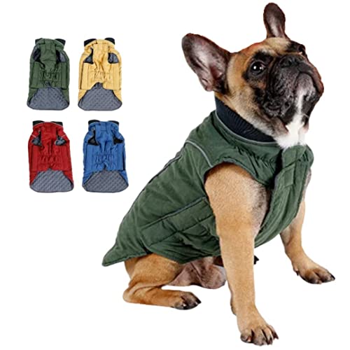 Wintermantel Warme Jacke für Hunde Katzen Haustiere Kaltes Wetter mit reflektierender Krempe (X-Large, Grün) von Scout & Friends