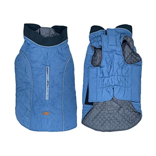 Wintermantel Warme Jacke für Hunde Winter Katzen Haustiere Kaltes Wetter mit reflektierender Krempe (XX-Large, Blau) von Scout & Friends