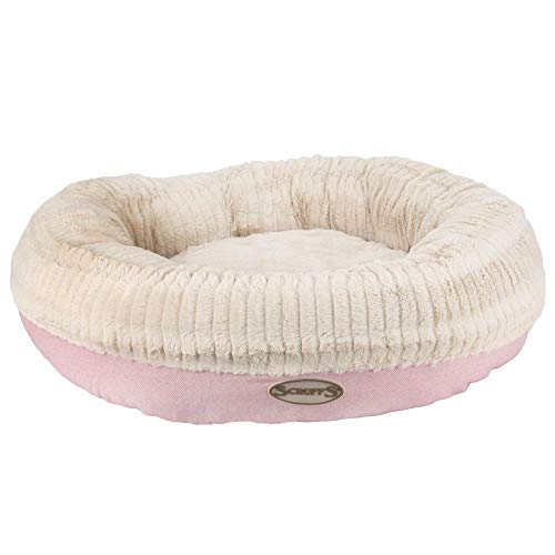 Scruffs Ellen Donut - Warme Hondenmand van Imitatiebont - Kleur Grijs, Roze of Bruin - Maat M of L - Kleur: Roze, Maat: Medium von Scruffs