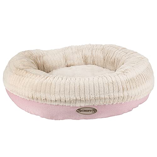 Scruffs Ellen Donut - Warme Hondenmand van Imitatiebont - Kleur Grijs, Roze of Bruin - Maat M of L - Kleur: Roze, Maat: Large von Scruffs