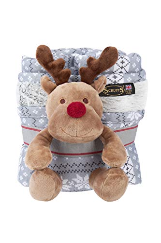 Scruffs Santa Paws Haustierdecke und Rentier Geschenkset, grau, 0,32 kg von Scruffs