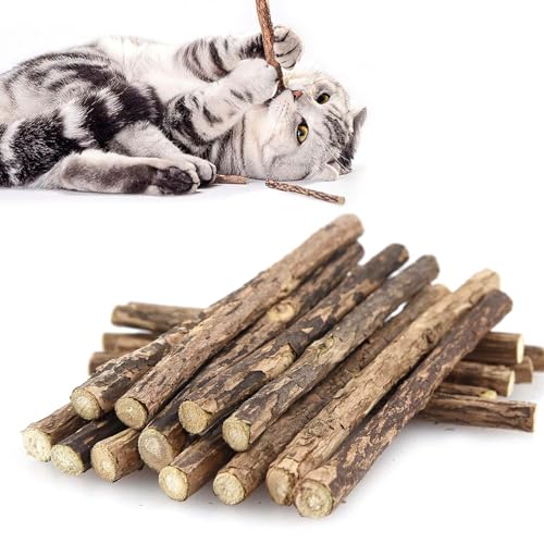 SeaMorn 30 Stück katzenminze Sticks für Katzen, matatabi Stick Katzen Sticks, Matatabi-Kausticks als Katzenspielzeug, kauholz Katze Catnip Sticks von SeaMorn