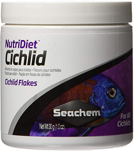 Seachem NutriDiet Buntbarsch-Flocken, probiotische Formel mit Knoblauchschutz, 100 g, 1 Stück von Seachem