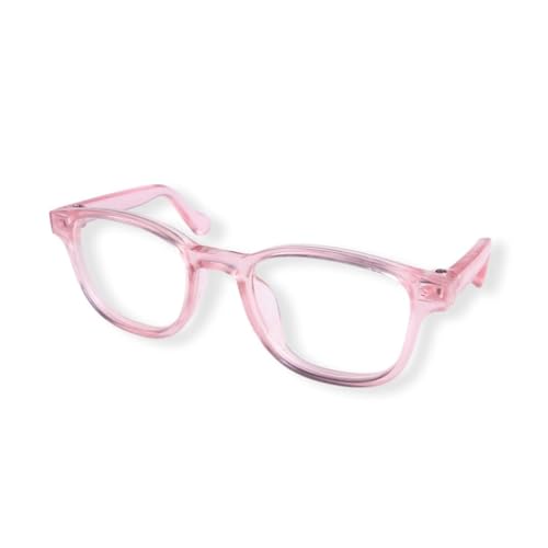 Pinke Haustierbrille für Hunde, niedliche Brille, klare Gläser, Retro-Brille, Foto-Requisiten, transparente Katzen-Sonnenbrille für kleine Hunde, Katzen, Cosplay-Kostüm-Zubehör von Seadiquiet