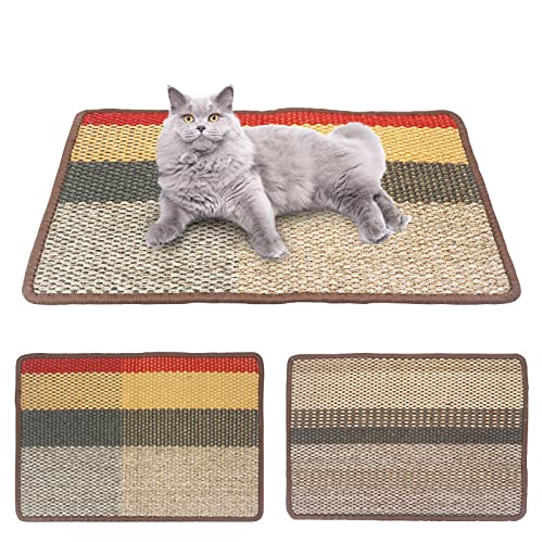 Seahelms Katzenkratzmatte, große Katzenkratzmatte, natürliches Sisal, gewebtes Katzen-Kratzpad für Katzen, schützt Sofa und Möbel, geeignet für große, mittelgroße und kleine Katzen, 40 x 60 cm von Seahelms