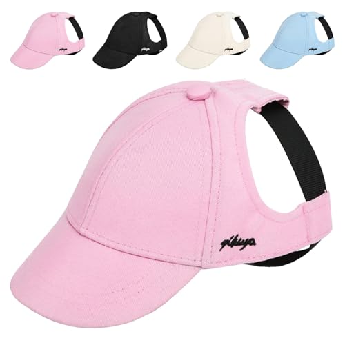 Hundehut für kleine Hunde, rosa Hunde-Baseballkappe, Hut, stilvoller Sonnenschutz für Welpen, winziger Cowboyhut, Katze, Outdoor-Sport, Hundevisier, Kappen, verstellbare Haustier-Baseballmütze (klein) von Sebaoyu