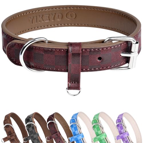 Hundehalsband für kleine, mittelgroße und große Hunde, kariertes Hundehalsband für Mädchen, Welpenhalsbänder, Chihuahua-Halsband, verstellbares Haustierhalsband, Para Perros (groß) von Sebaoyu