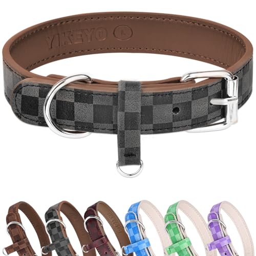 Hundehalsband für kleine, mittelgroße und große Hunde, kariertes Hundehalsband für Mädchen, Welpenhalsbänder, Chihuahua-Halsband, verstellbares Haustierhalsband, Para Perros (Größe M) von Sebaoyu