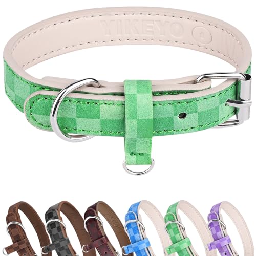 Hundehalsband für kleine, mittelgroße und große Hunde, kariertes Hundehalsband für Mädchen, Welpenhalsbänder, Chihuahua-Halsband, verstellbares Haustierhalsband, Para Perros (groß) von Sebaoyu