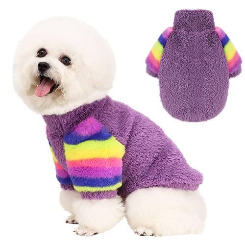 Sebaoyu Hundepullover mit Regenbogenärmeln, Violett (Lila, S) von Sebaoyu