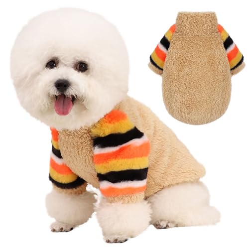 Sebaoyu Khaki Regenbogenärmel Patchwork Hundepullover (Khaki, M) von Sebaoyu