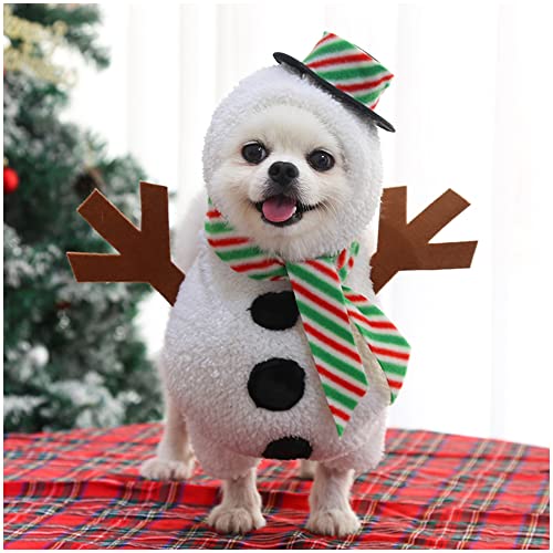 Sebaoyu Weihnachts-Hundepullover Outfit Haustier Welpen Hoodie Kleidung Mantel Xmas Kostüm Winter Warm Niedlich Lustig Schneemann Cosplay Anzug Hund Katze Kleidung (groß) von Sebaoyu