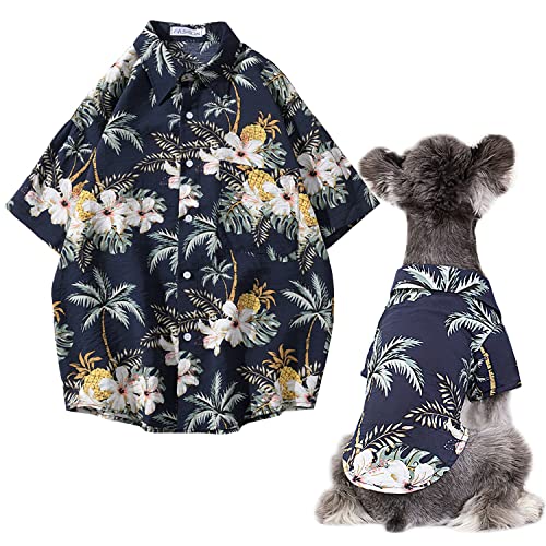 Secodrout Hawaii-Stil, florales Hundehemd, Haustier-Sommer-T-Shirts, atmungsaktiv, coole Kleidung, Hawaii-Shirts für große Hunde und Katzenbesitzer und Haustier-Shirts werden separat verkauft von Secodrout