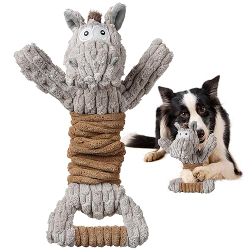 Sedioso Tug of War Hundespielzeug, Niedliches Quietschendes Hundespielzeug, Interaktives Plüsch Hundespielzeug für Welpen, kleine, mittlere, große Hunde (Tug of War Serie, Donkey) von Sedioso