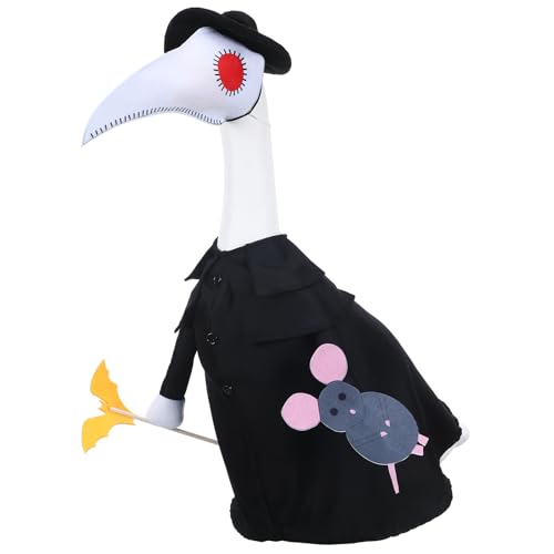 Seenelling Halloween Gans Outfit Pest Doctor Goose Outfits für Zement Gans 58,4 cm Rasen Veranda Gans Tücher Gans Kostüm für Kunststoff Gans Veranda Hof Rasen Terrasse Outdoor Statue Kunst Dekoration von Seenelling