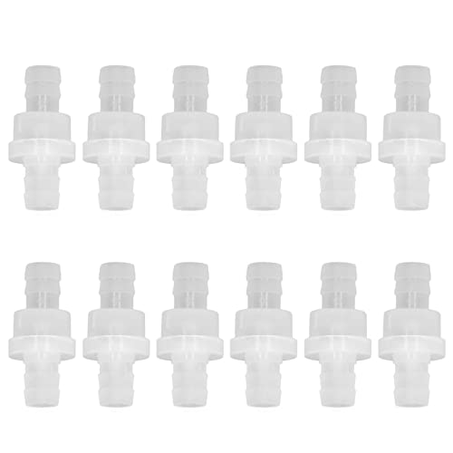 Segrehy Aquariumluftventil, Anti -Siphon -Ventil, Vakuumprüfventil, 12 -pcs -PP -Scheckventil, Erosion stabil, EIN Wegesluftventil für Fischtank und Chemieindustrie (4 mm) (10 mm) von Segrehy